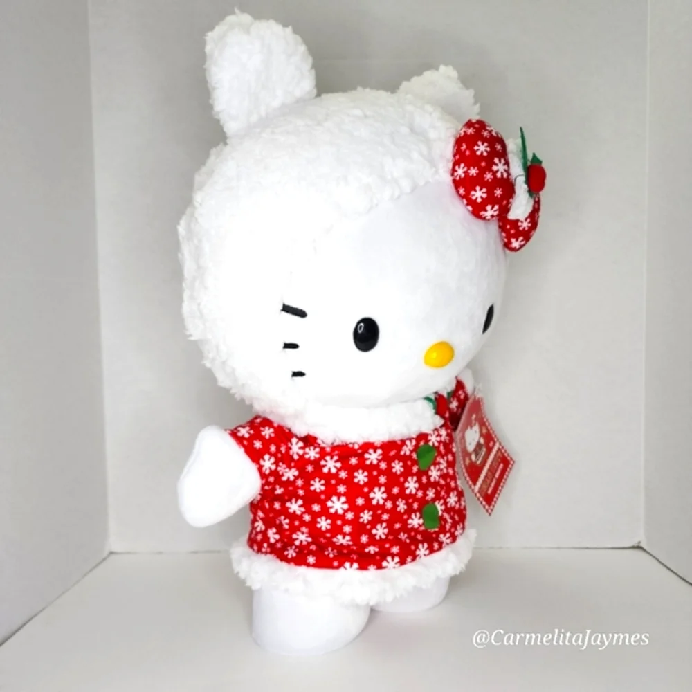 🎄 HELLO KITTY ❄️ Snowflake Fur Coat Door Greeter Official Sanrio Christmas 2024